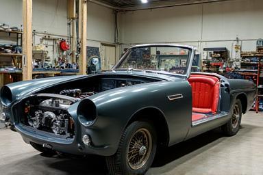 Classic car being assembled